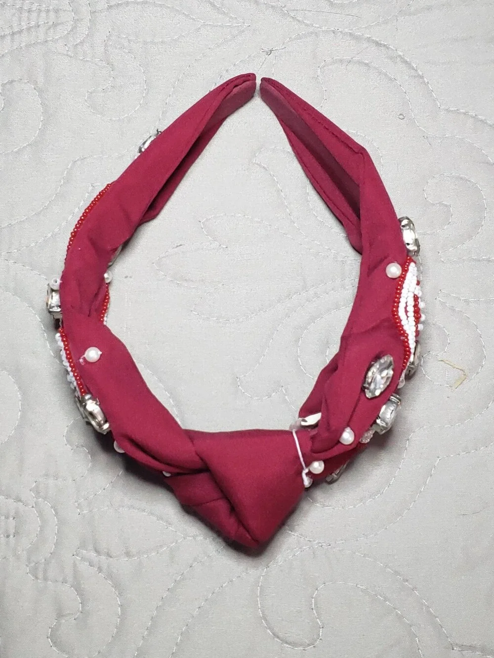Maroon & White Football Headband